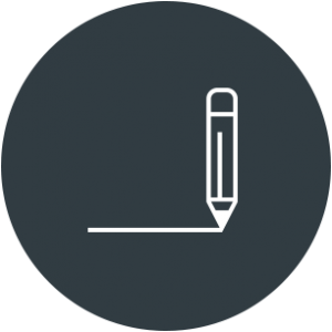 Icono de lápiz trazando una línea