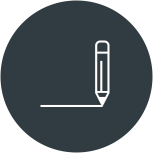 Icono de un lápiz trazando una línea